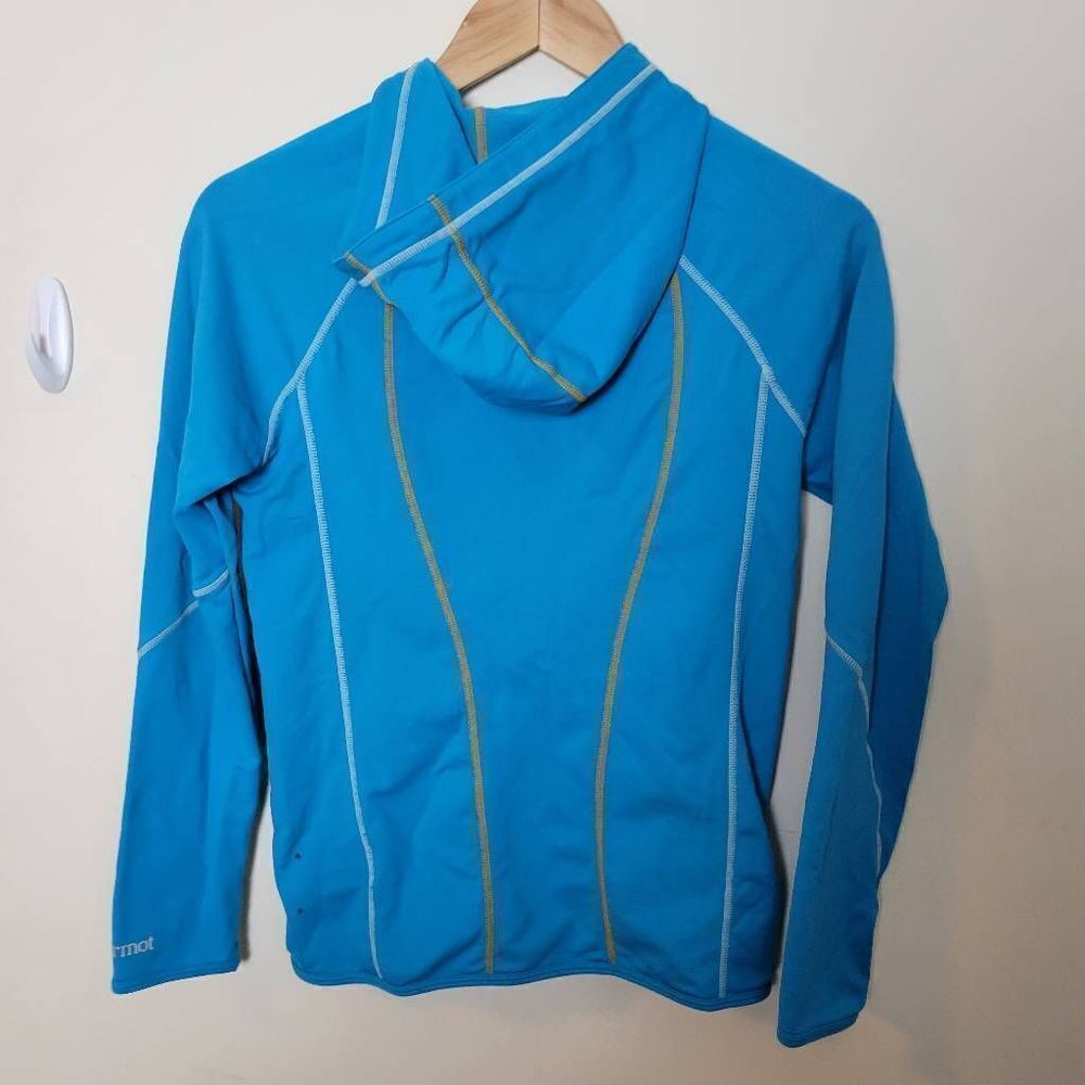 Marmot Womens Nylon Power Stretch Hooded Blue Zip up Jacket Small - Picture 4 of 5